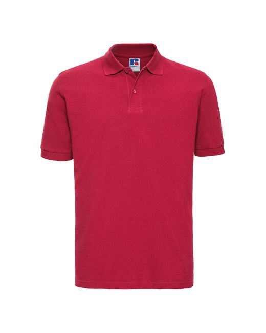 Russell Red 100% Cotton Short Sleeve Polo Shirt (Classic) for men