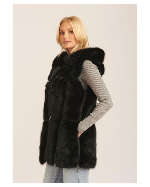 Gini London White Soft Touch Fur Longline Gilet