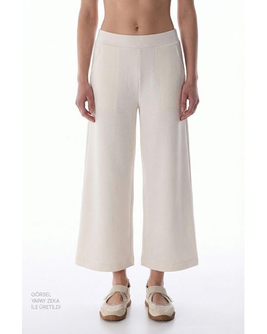 Penti Pink Mid-Waist Wide-Leg Jersey Trousers
