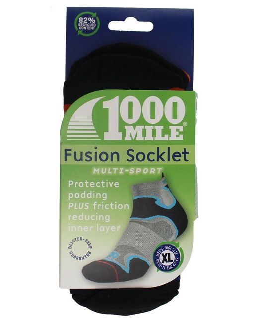 1000 Mile Socks Blue Fusion Ankle Repreve Padded Anti Blister for men