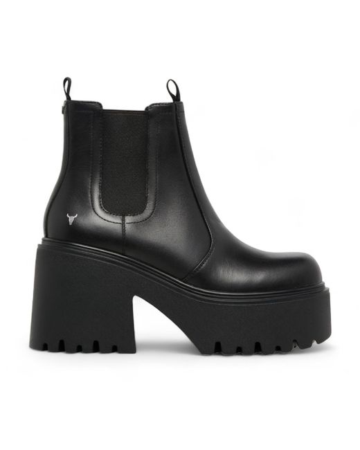 Windsor Smith Black Leather Platform Chelsea Boots