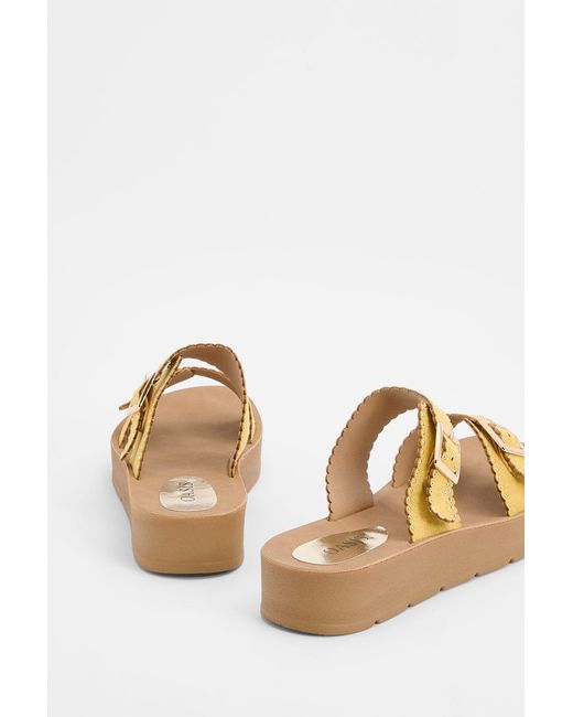 Oasis Multicolor Annalysee Faux Suede Open Toe Footbed Sandals