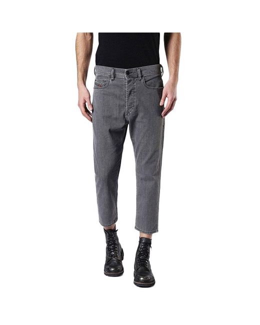 DIESEL Gray Rhial Denim Jeans Carrot for men