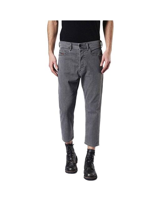 DIESEL Gray Rhial Denim Jeans Carrot for men