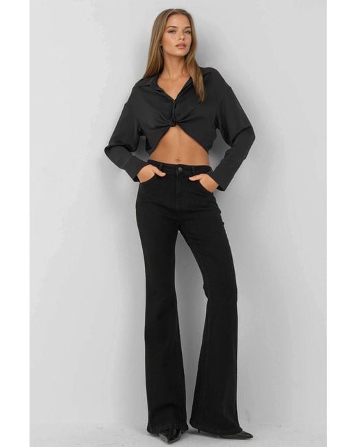 Hiccup Black High Waist Flare Jeans