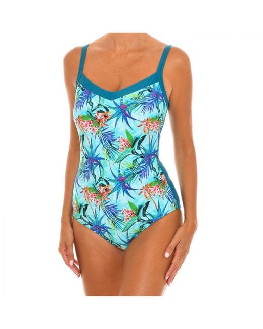 Teleno Blue V-Neck Swimsuit Eb0915C