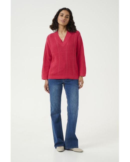 Kaffe Pullover Loose Fit Berry in het Red