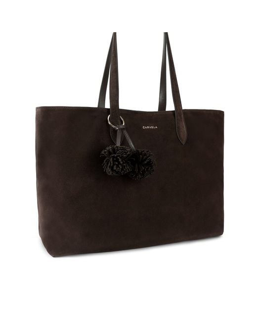 Carvela Kurt Geiger Black Suede Pia Slouch Tote Bag