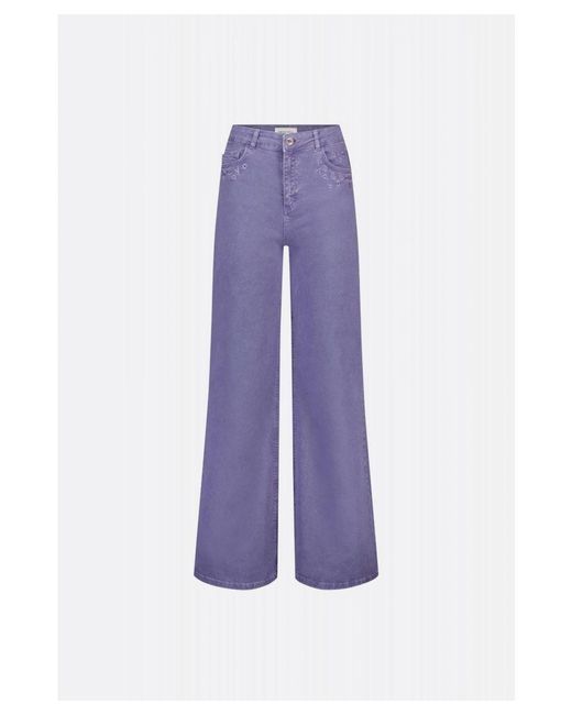 FABIENNE CHAPOT High Waist Flared Jeans Eva Wide Leg Paars in het Purple