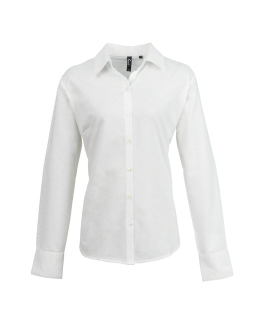 PREMIER White Ladies Signature Oxford Long Sleeve Work Shirt