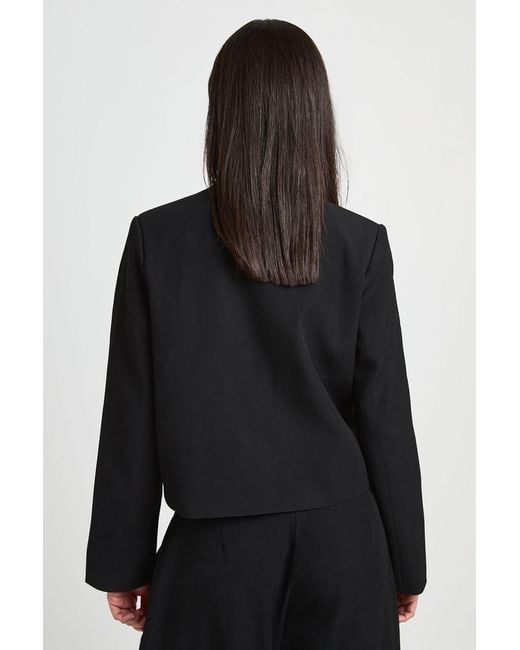 Boohoo Black High Neck Curved Boxy Blazer