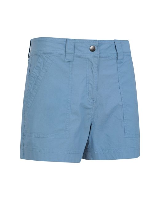 Mountain Warehouse Blue 'Coast' Shorty Shorts With Multiple Pockets Breathable Summer Bottoms Cotton