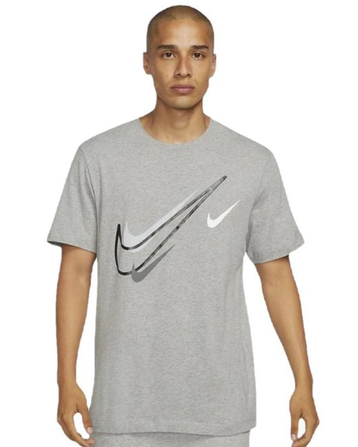 Nike Gray Court Swoosh Logo T Shirt for men