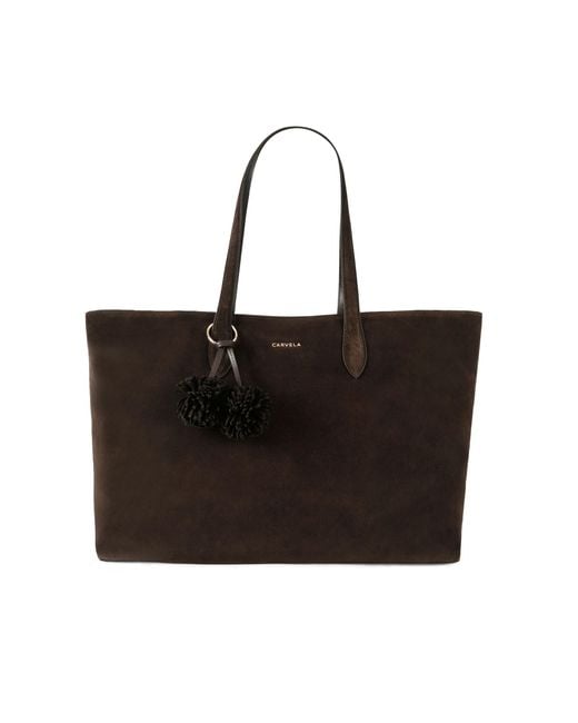 Carvela Kurt Geiger Black Suede Pia Slouch Tote Bag