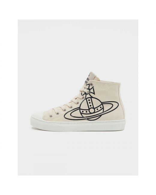 Vivienne Westwood White Womenss Canvas Plimsole High Top Trainers
