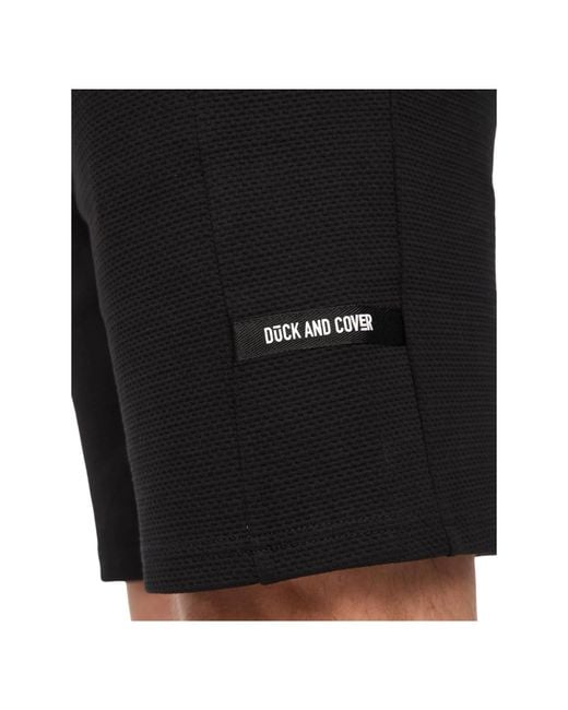 Duck and Cover Black Topfield Cotton Shorts for men