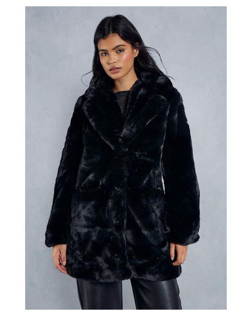 MissPap Blue Oversized Faux Fur Coat