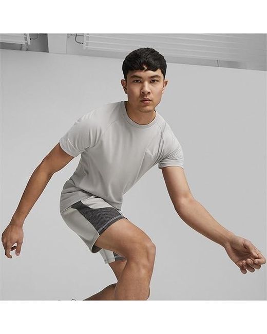 PUMA Gray Evostripe Drycell T Shirt for men