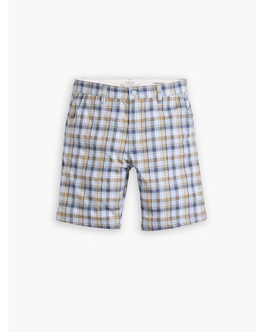 Levi's Blue Levi's Ares Plaid Soft Chambray Chino Short for men