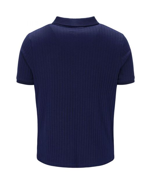 Fila Blue Vintage Pannuci Zip Polo Shirt Peacoat for men