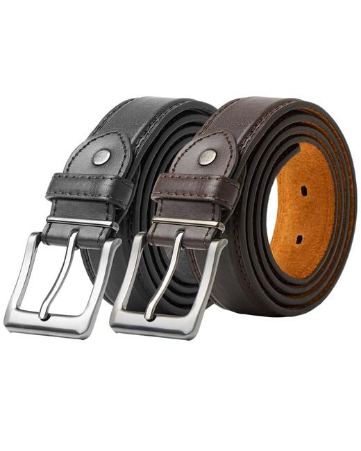 Woodland Leathers Gray Belt – Double Stitched 1.25″ Leather Lined for men