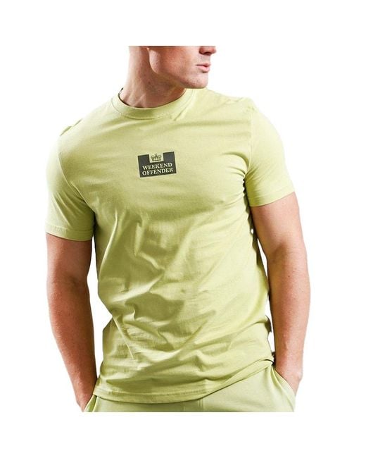 Weekend Offender Green T Shirts Height Crew Neck Short Sleeve Cotton Summer Tee for men