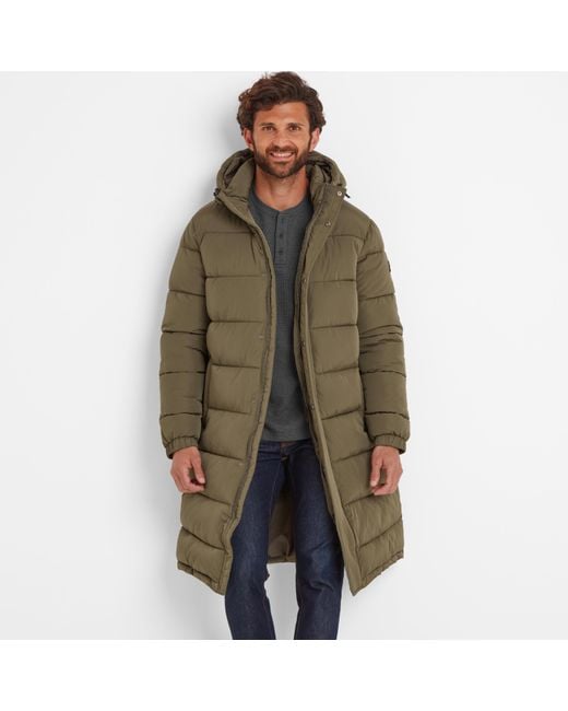 TOG24 Green Langrick Long Padded Jacket for men