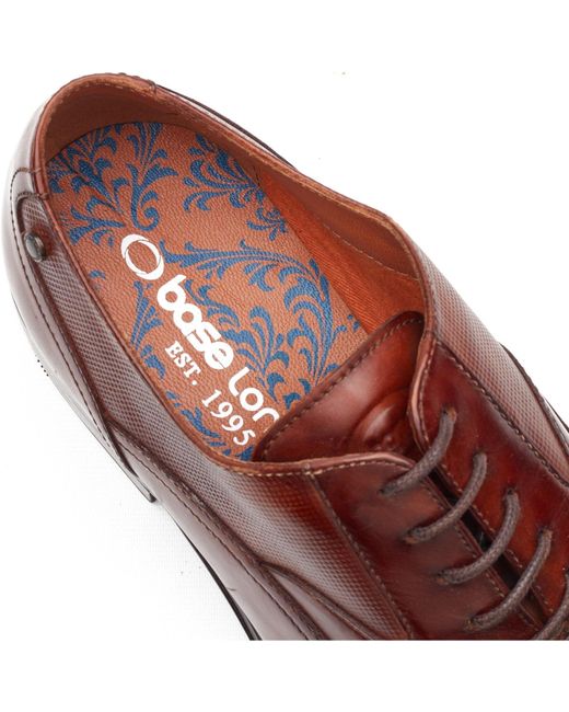 Base London Red Portico Oxford Shoes Leather for men