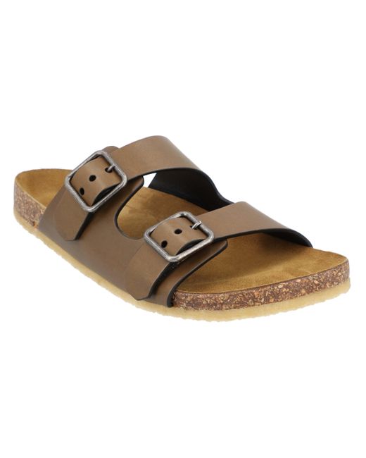 Saint Laurent Brown Smooth Leather "Jimmy" Flat Sandals