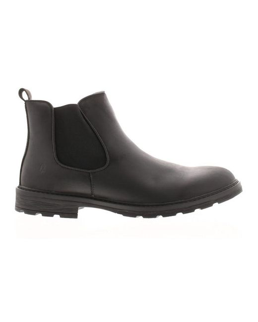 Hush Puppies Black Boots Smart James Chelsea Leather Elasticated Leather (Archived) for men