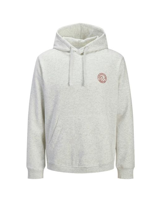 Jack & Jones Gray Pullover Hoodie Kangaroo Pocket for men
