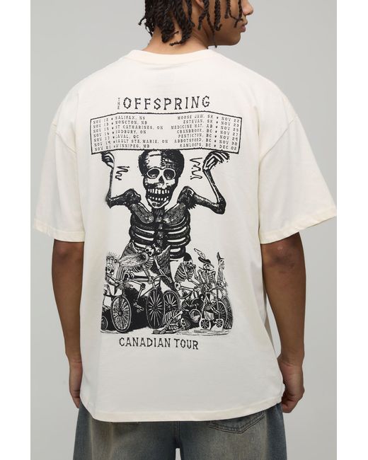 BoohooMAN Gray Oversized The Offspring License Printed T-Shirt for men