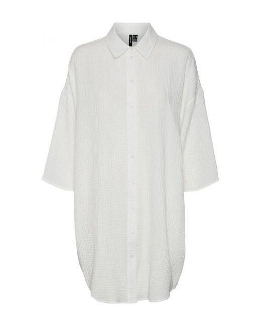 Vero Moda Natali Oversized Shirt in het White