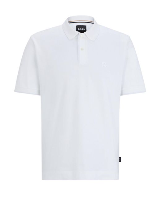 Boss White Parlay 210 Polo Shirt Cotton for men