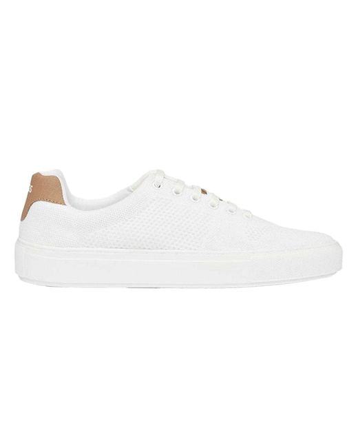 Boss White Ladies Katie Leather Trainers
