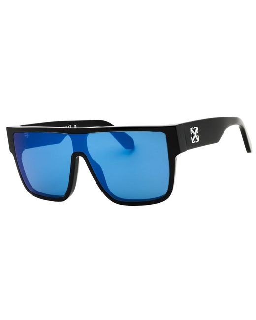 Off-White c/o Virgil Abloh Blue Syracuse Framed Mirror Sunglasses