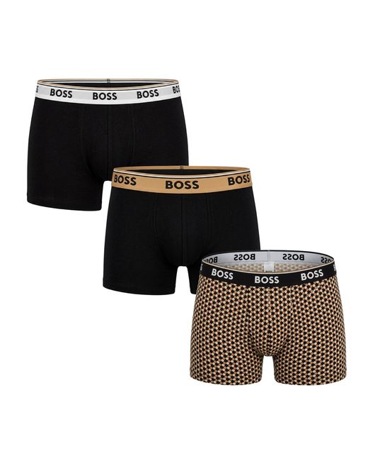 Boss Black Pack Of 3 Cotton Elastic Boxers With Logo 50531701 for men