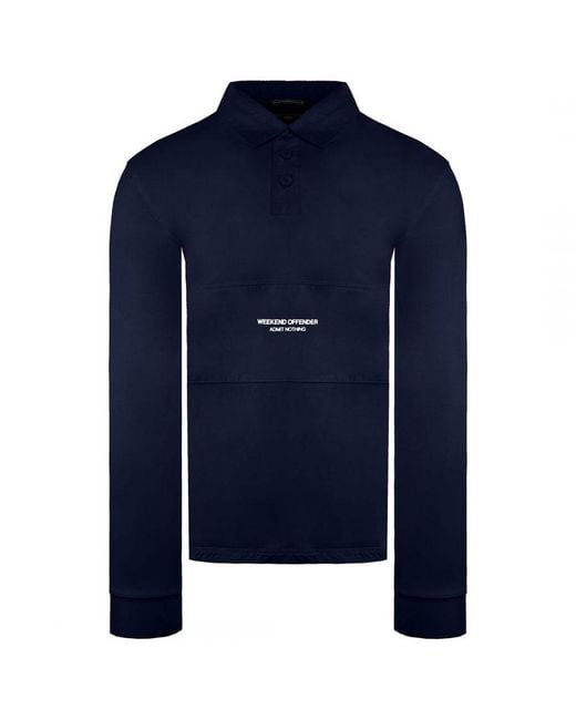 Weekend Offender Blue Zurich Rugby Polo Shirt for men