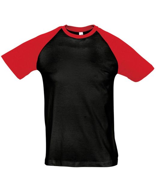 Sol's Black Funky Contrast Short Sleeve T-Shirt for men