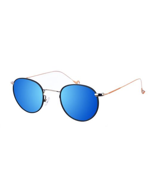 Kypers Blue Grazy Round Shape Metal Sunglasses