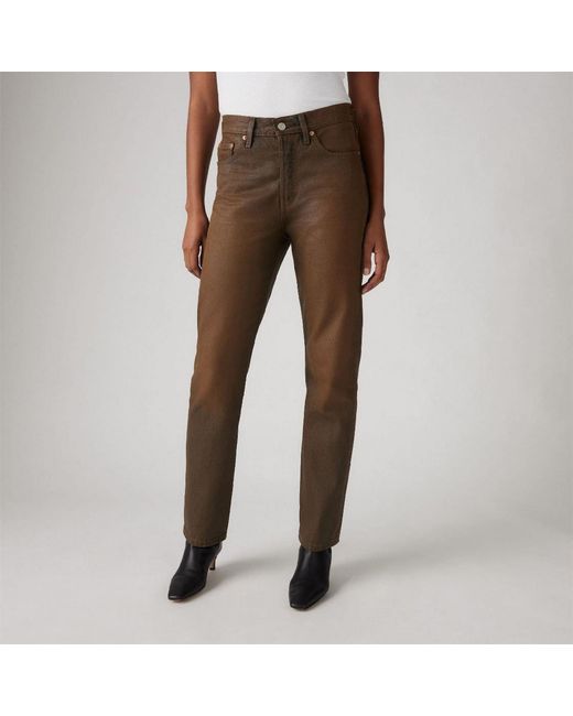 Levi's Brown Levi's 501 Straight Leg Five Pocket Jeans