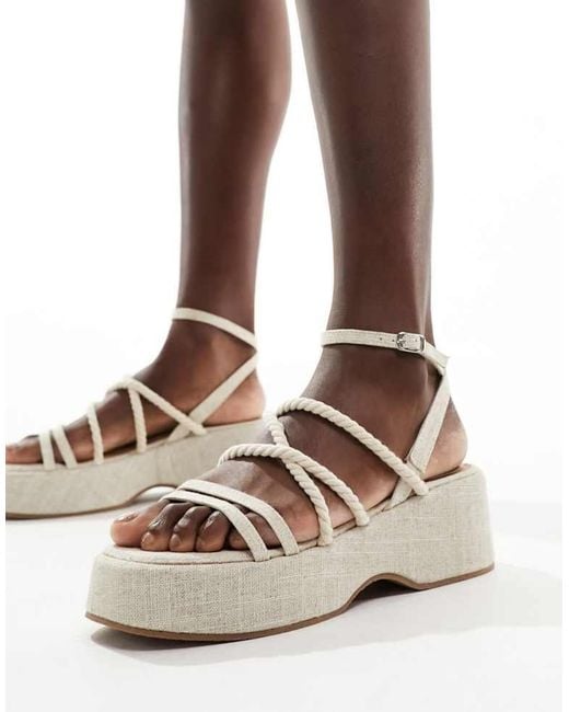 ASOS Natural Tari Rope Detail Flatforms