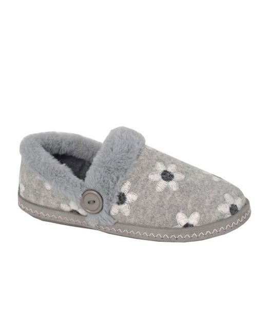 Sleeper Gray Trina Faux Fur Slippers