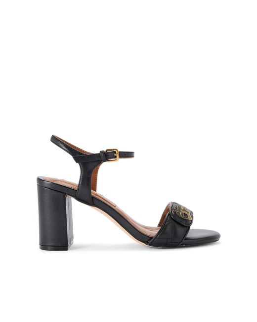 Kurt Geiger Black Leather Kensington Langley Sandals