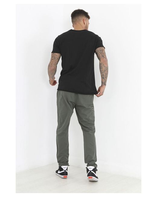 Brave Soul Black 'Baker' Elasticated Waist Utility Trousers for men