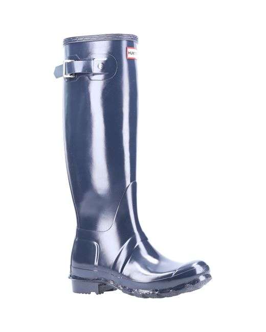 Hunter Blue Gloss Original Tall Wellington Boots
