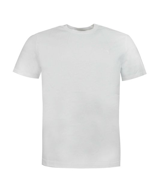 PUMA White Blank Plain Tee Short Sleeve Crew Neck T-Shirt Top 819885 01 for men