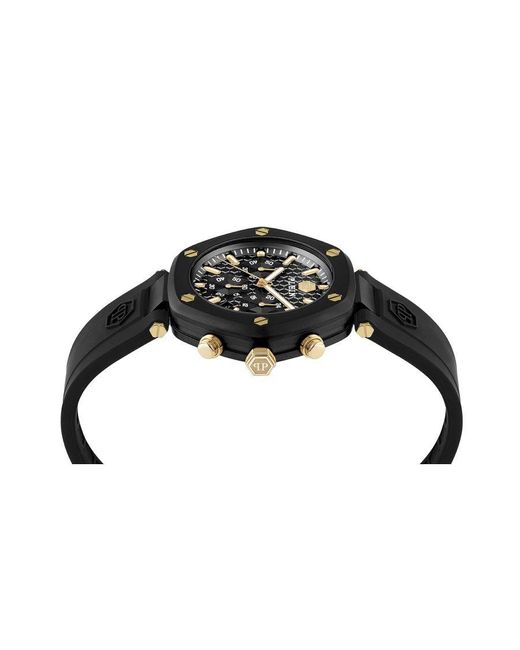Philipp Plein Black The Hexagon Chrono Watch Pwzba0223 Silicone for men