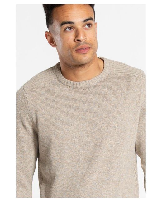 Kensington Eastside White Recycled Cotton Blend Crew Neck Twist Jumper for men