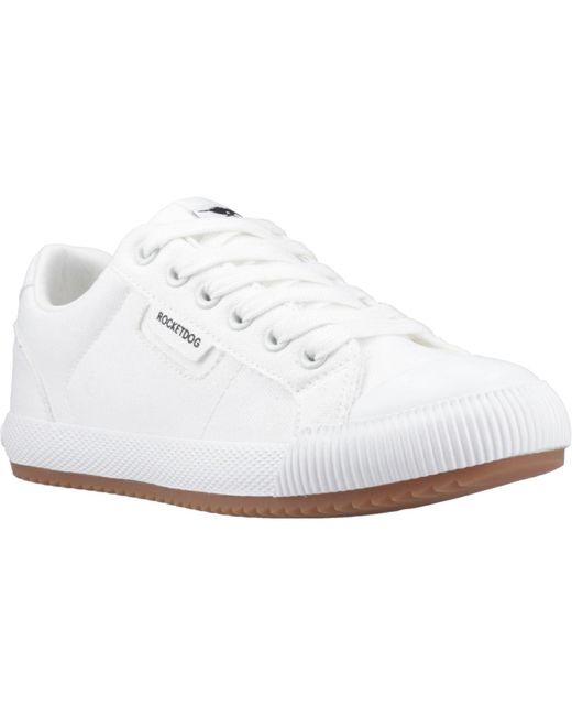 Rocket Dog White Cheery Low Cotton Trainers Textile